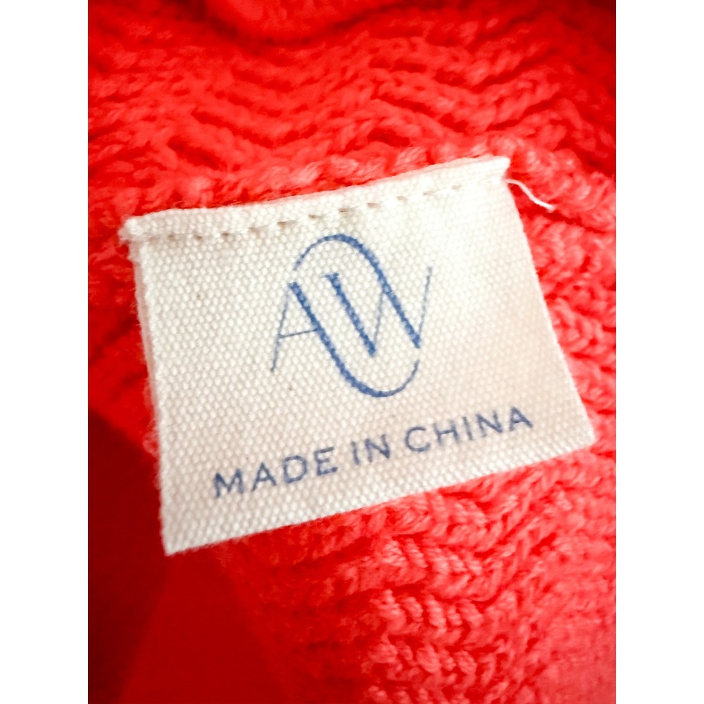 Alice Walk | Cotton Cashmere Crochet Pullover Sweater Papaya | Sz XS - Picture 7 of 10